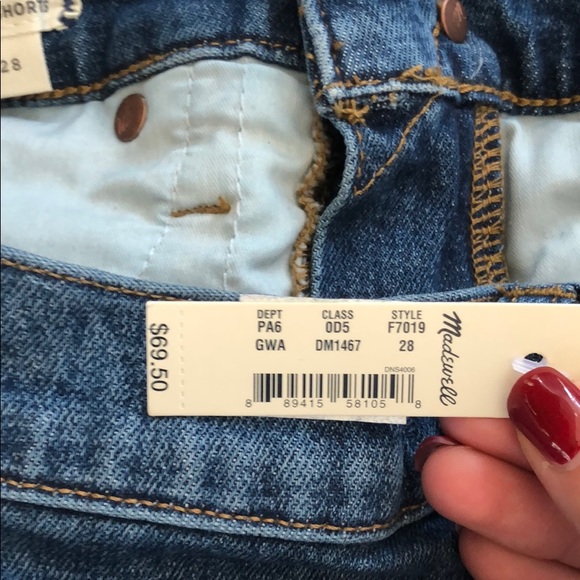 NEW • Madewell • High Rise Cuffed Denim Shorts 28 - Picture 8 of 8